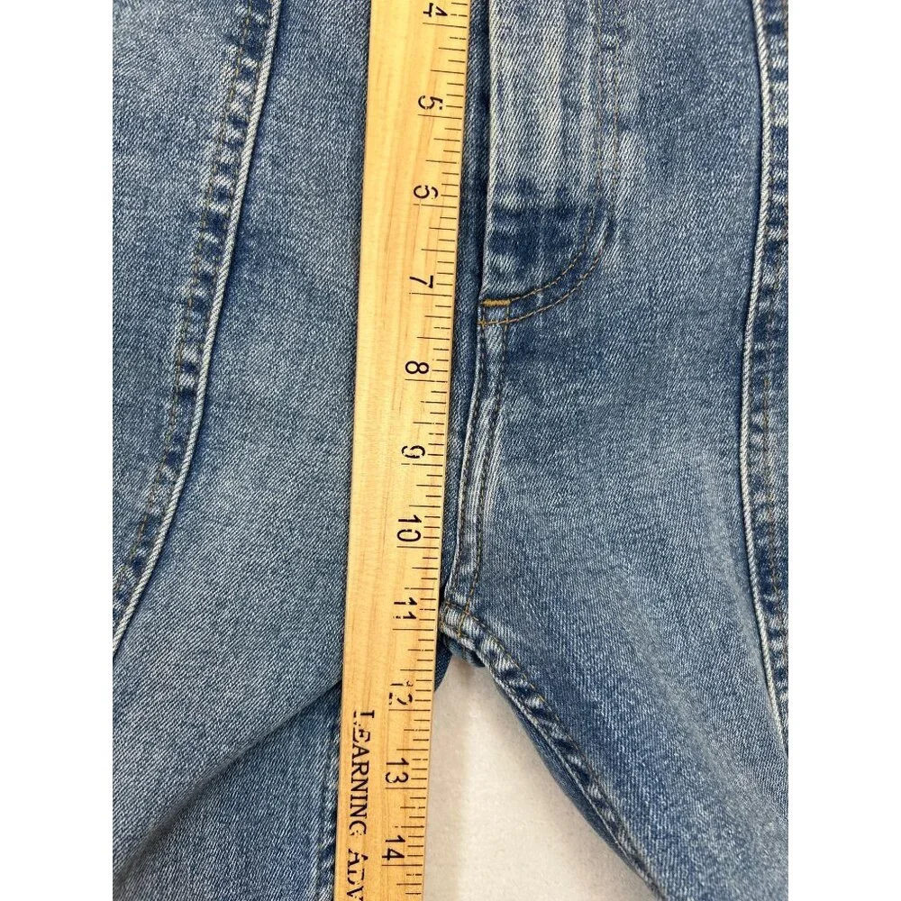 Zara Jeans Womens 6 Blue Denim Straight Skinny Split Ankle High Rise - Picture 8 of 10